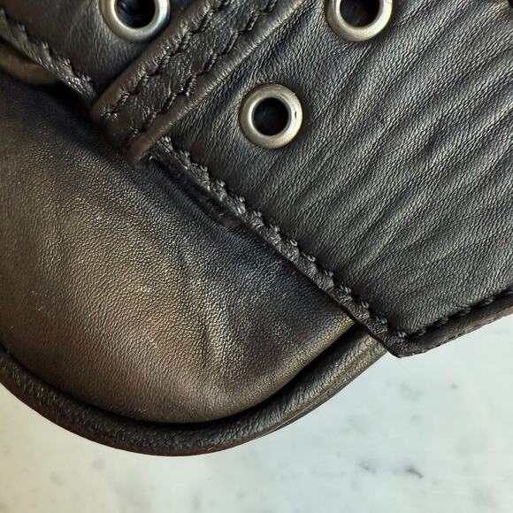 Free People Sheepskin Leather Buckle Strap Mini Bag Grunge Y2K Style - Picture 10 of 16